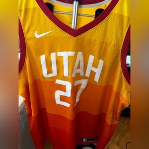 Nike #27 Rudy Gobert Utah Jazz Swingman City Edition Jersey XXL Orange/Yellow